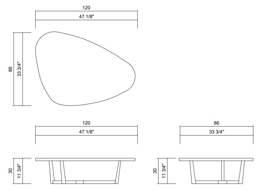 PIETRA COFFEE TABLE H11 3/4"