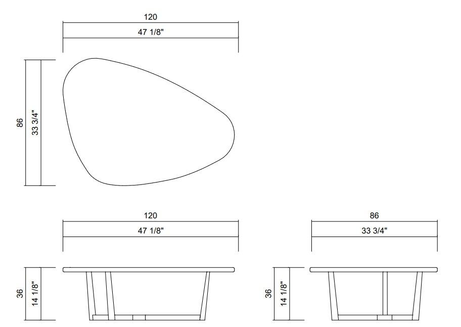 MESA CENTRO H36 CM PIETRA