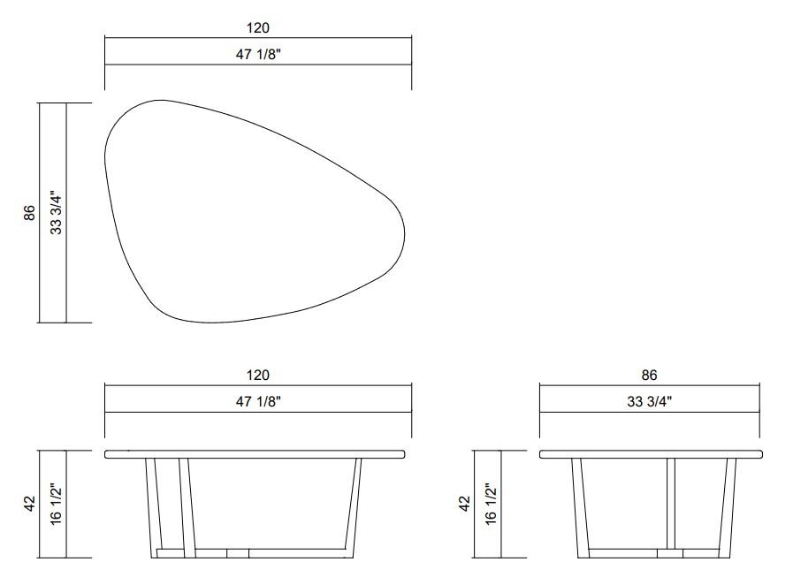 MESA CENTRO H42 CM PIETRA