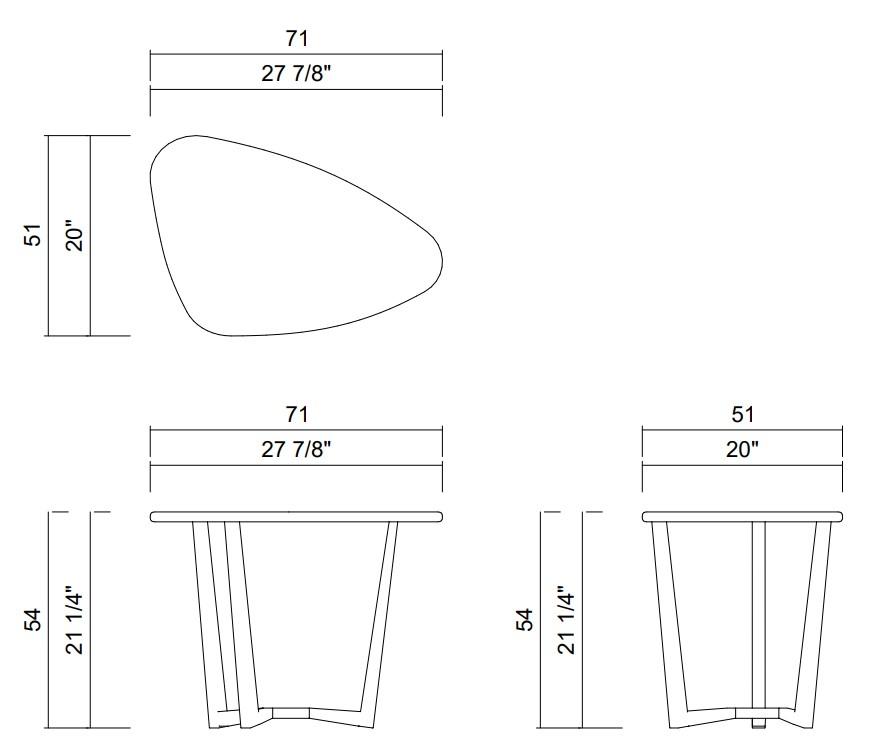 MESA LATERAL H54 CM PIETRA