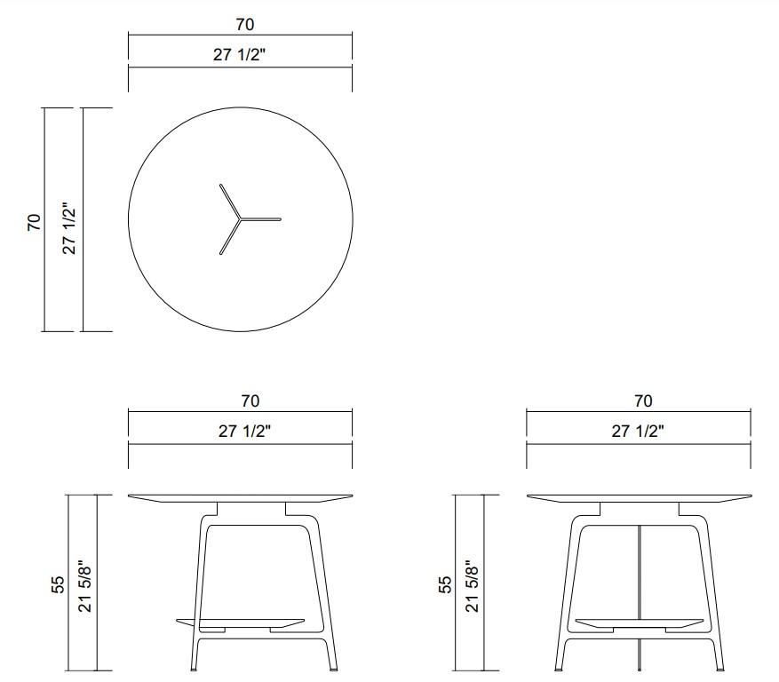 TRÍADE SIDE TABLE D27 1/2"