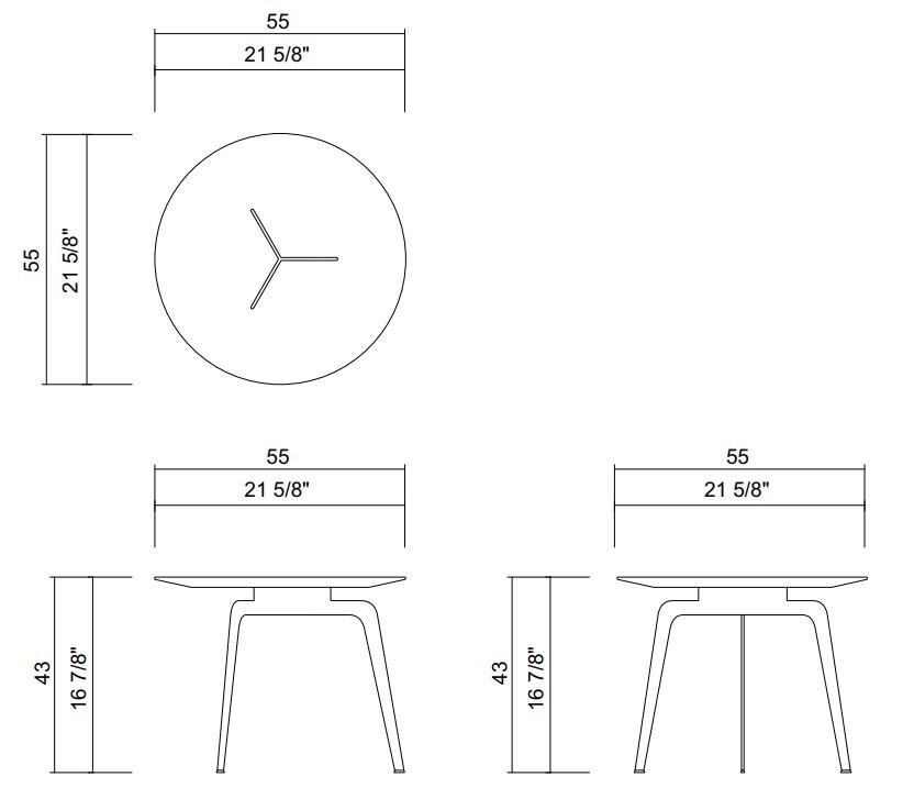 TRÍADE SIDE TABLE D21 5/8”