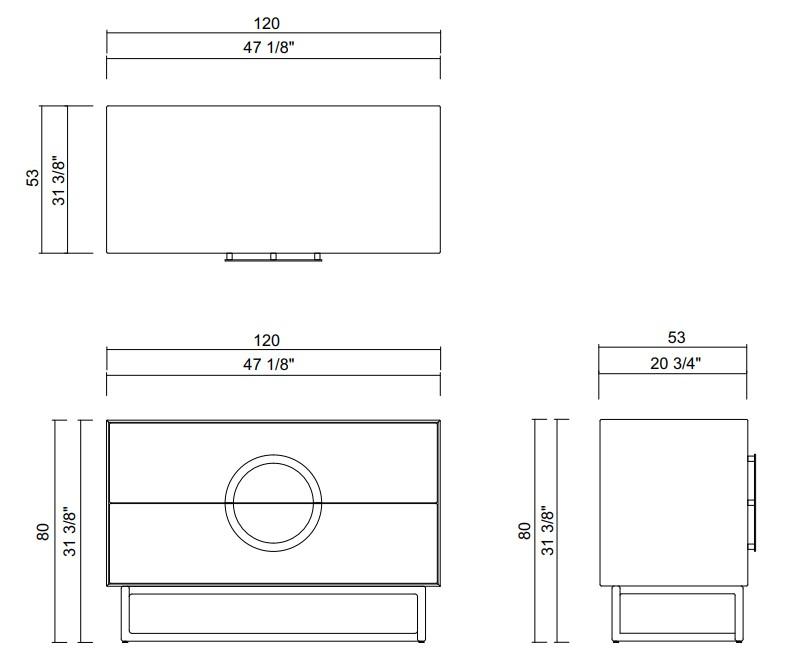 BUFFET 120 CM CAJONES MUDRA