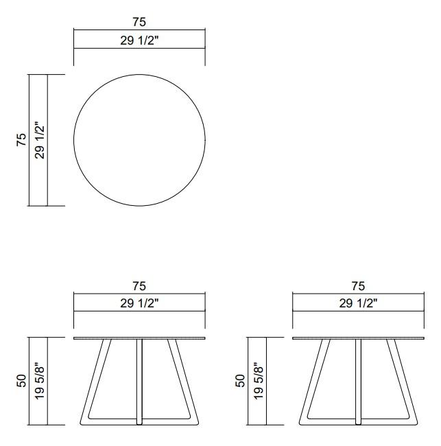 MESA LATERAL D75 CM ÓRBITA