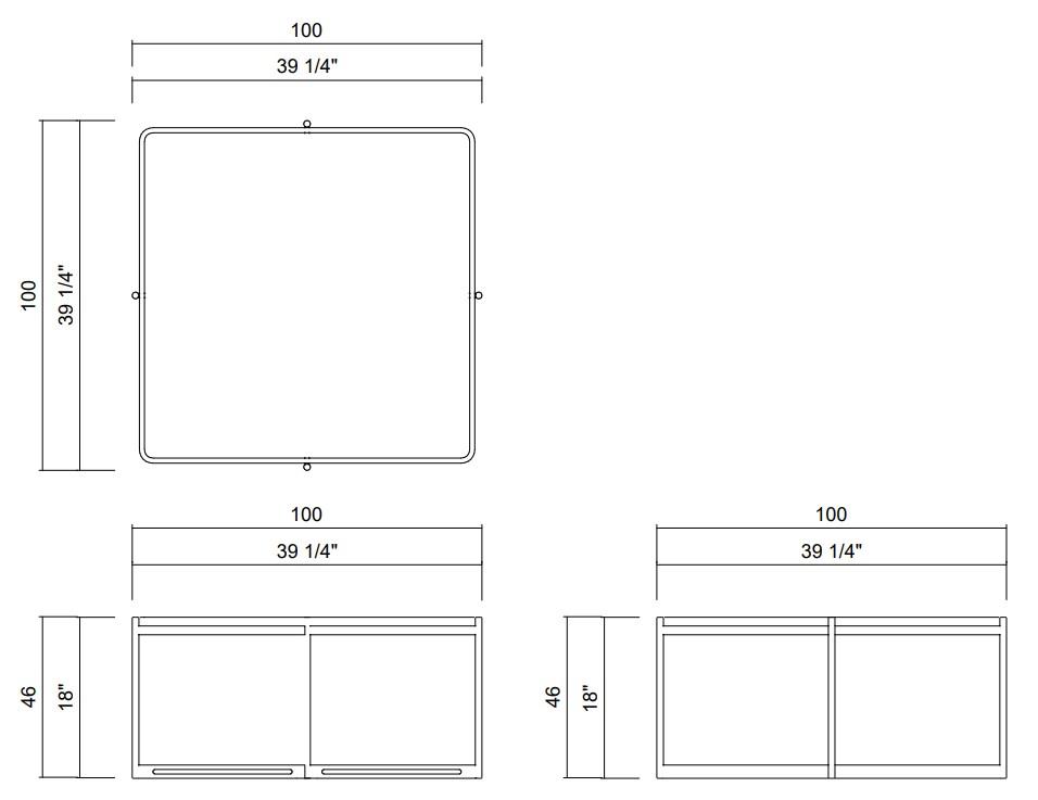 MESA CENTRO 100 X 100 X H46 CM SOIE