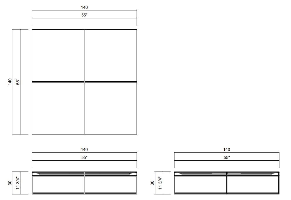 REVOAR COFFEE TABLE 55" X 55"