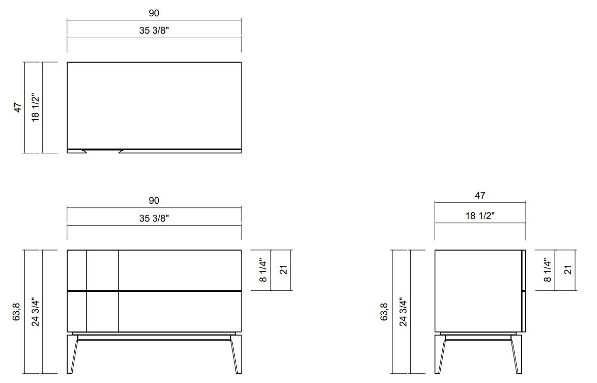 MESA NOCHE 90 CM MEZZO