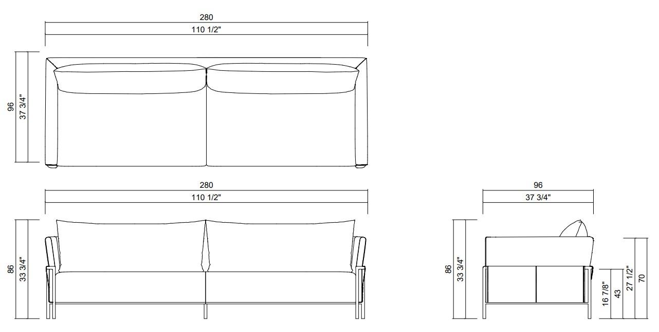 ARGOS SOFA 110 1/2"