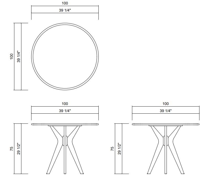 MESA COMEDOR D100 CM VITRUVIO