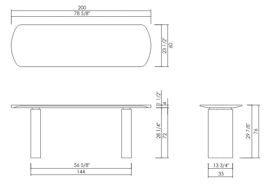 CONSOLA 200 CM DOLMEN
