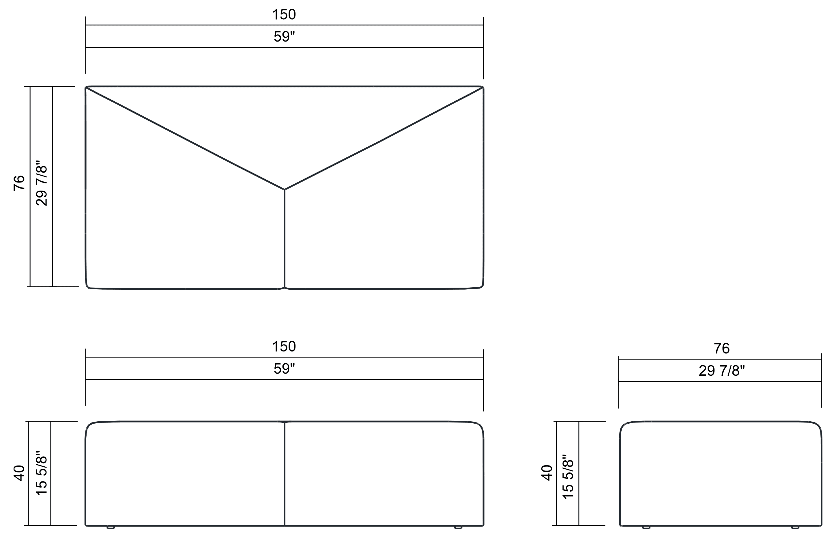 RECTANGULAR SEAT 59” ATOL