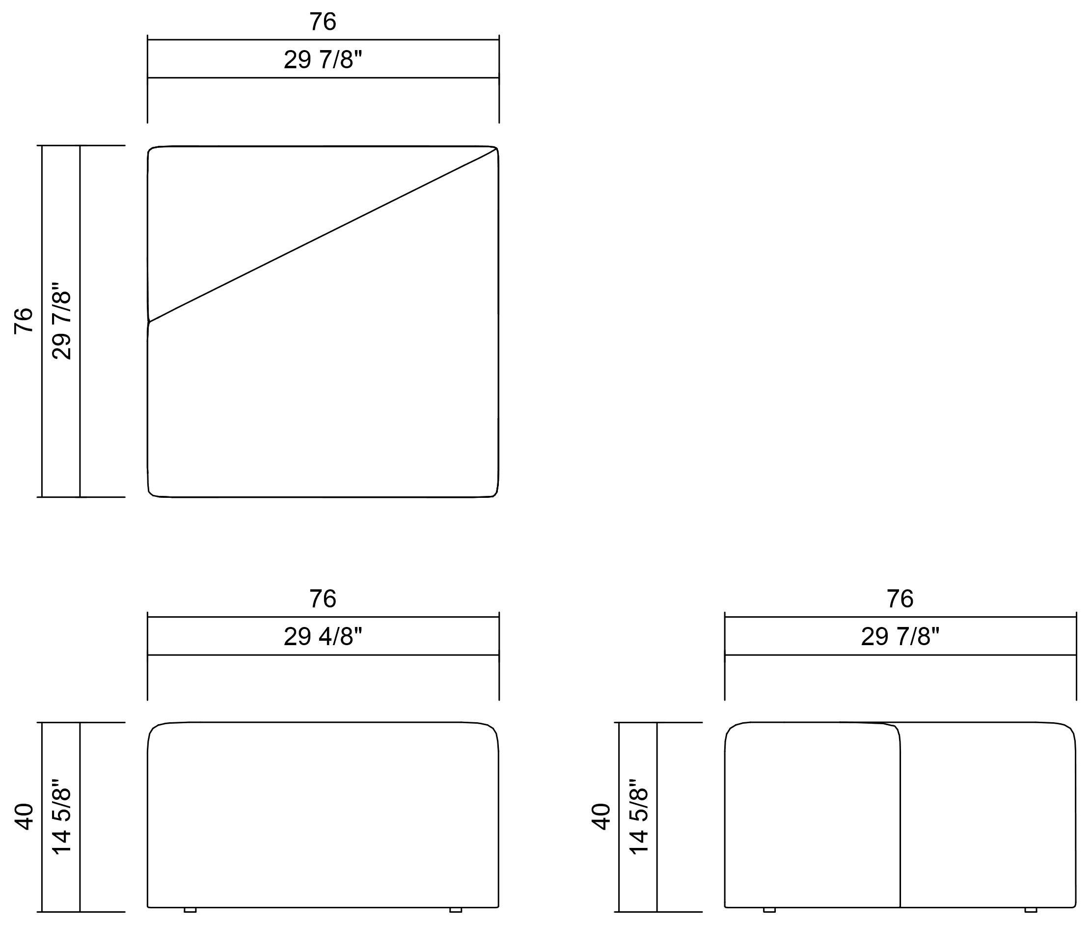 SQUARE SEAT 29 7/8” ATOL