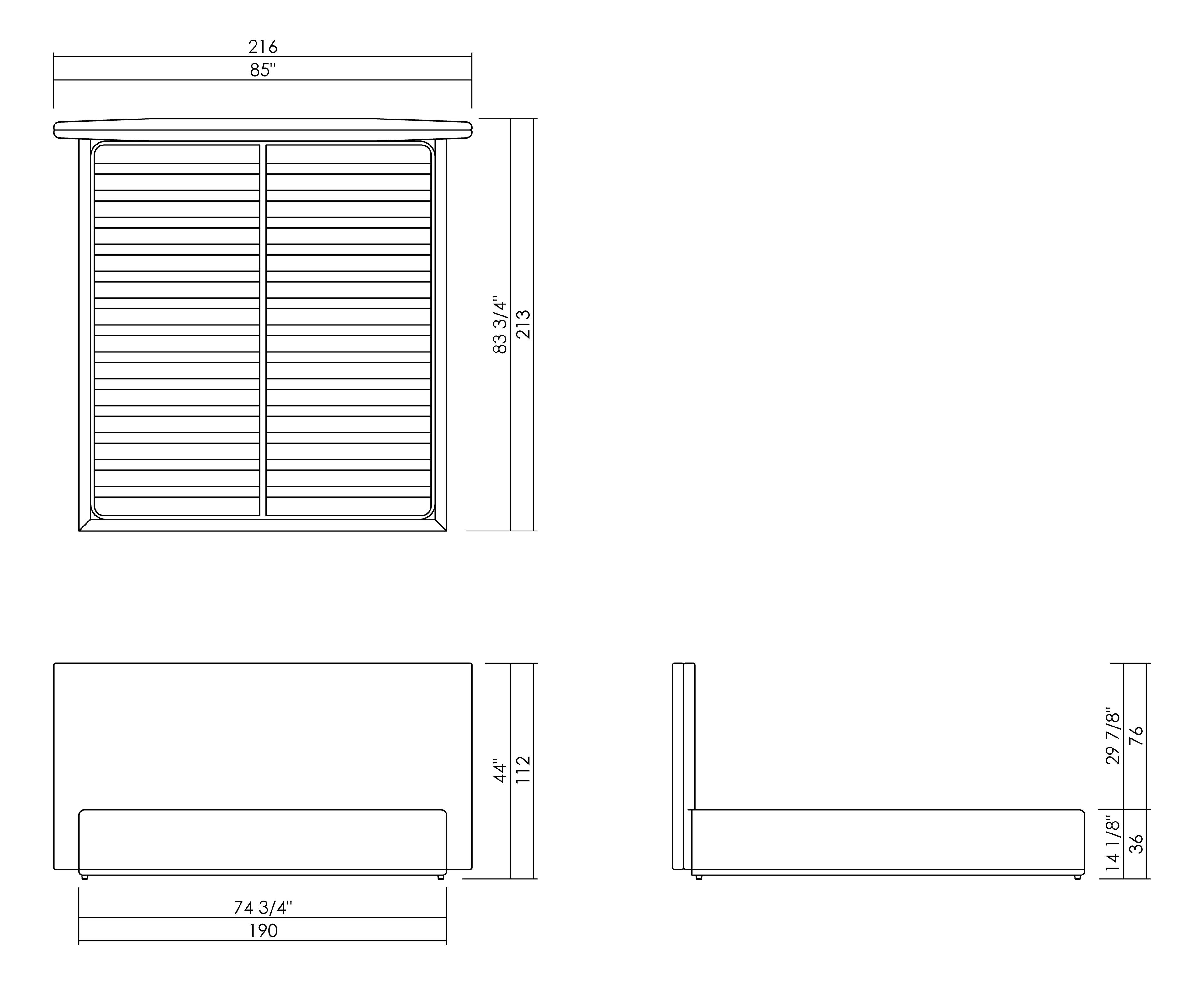 SERENA BED - MATTRESS 70" × 77 7/8"