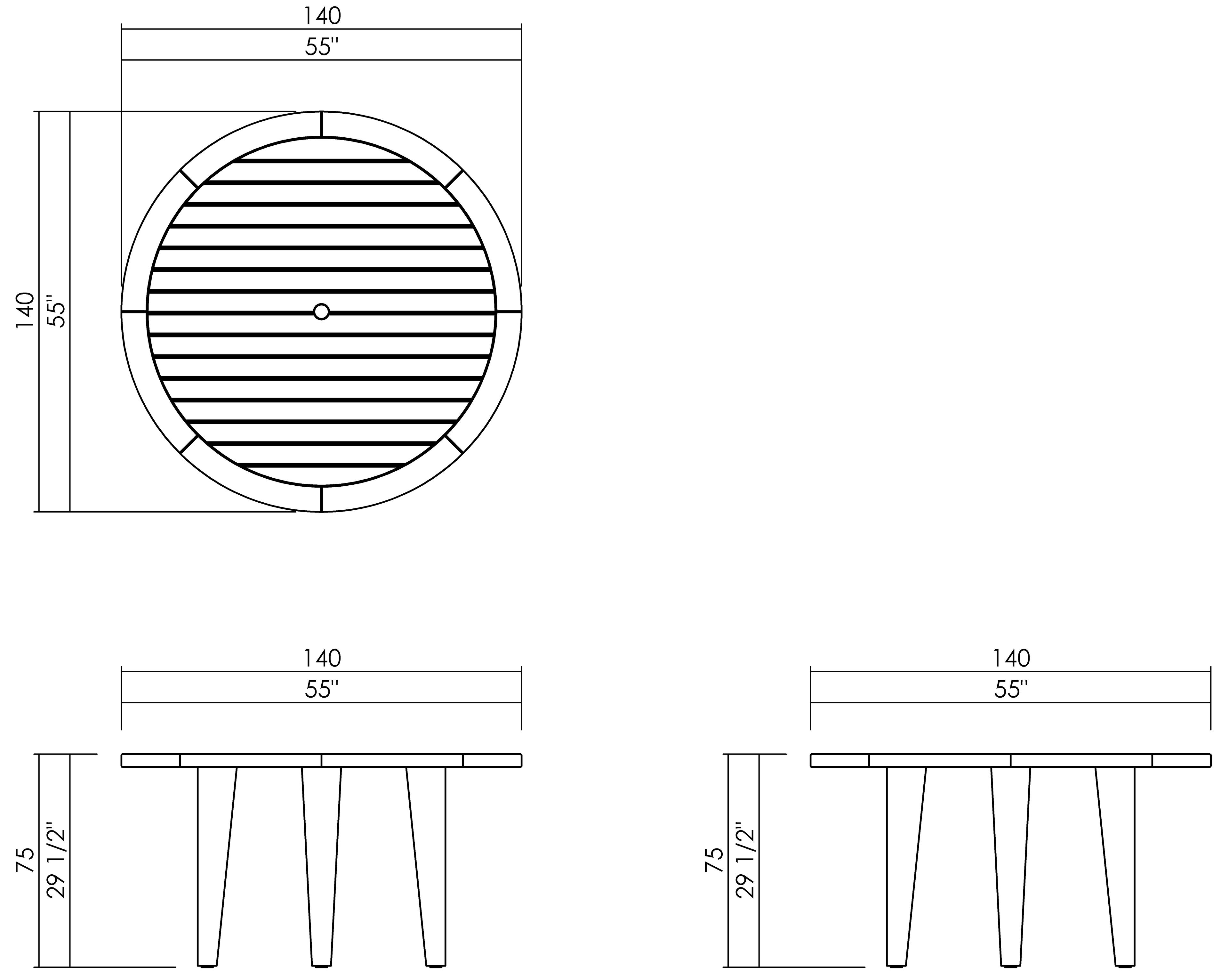 MESA JANTAR D140 CM MYKONOS