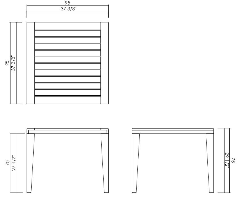 MESA COMEDOR 95X95 CM MYKONOS