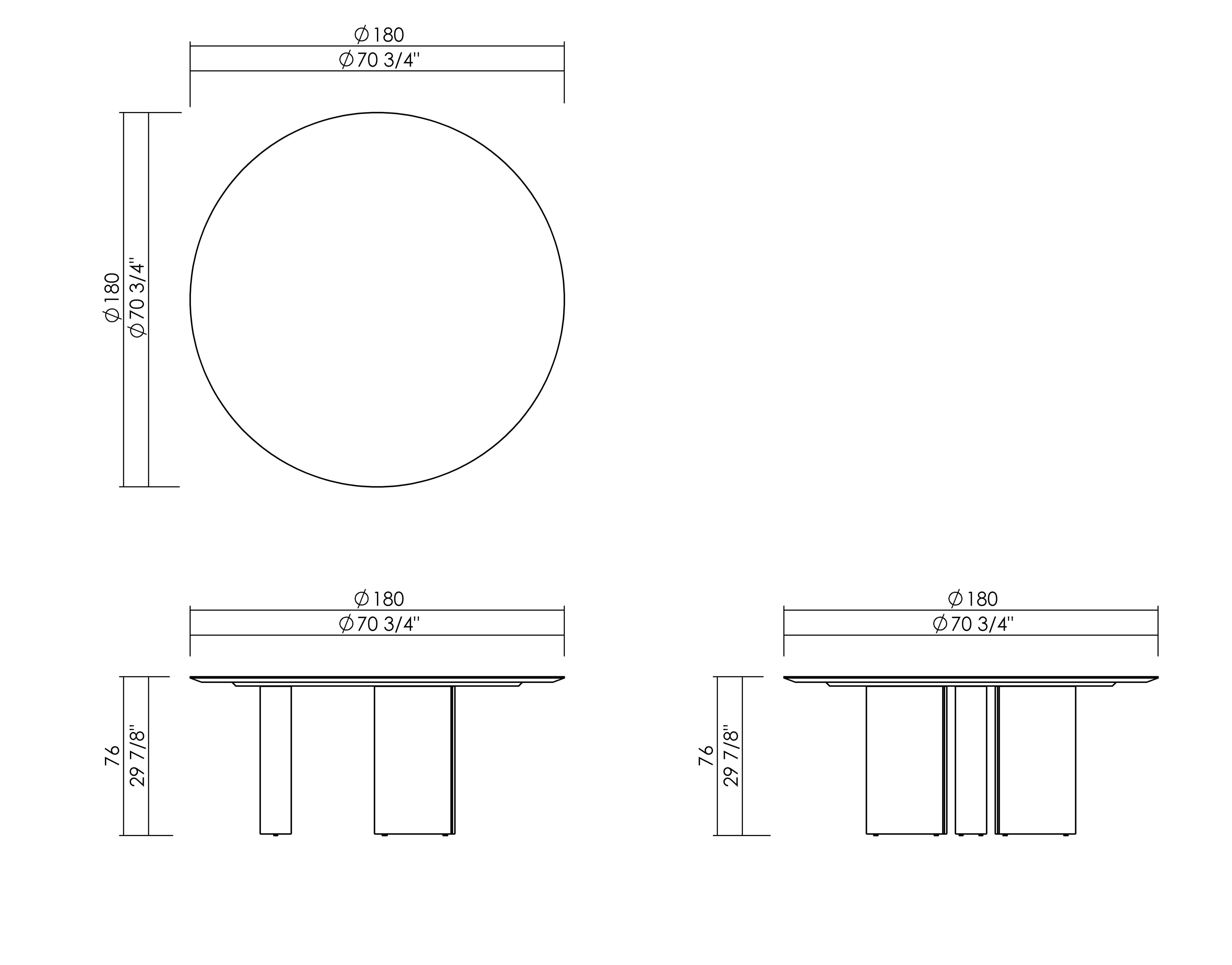 MESA JANTAR REDONDA 180 X 77 CM RUNA