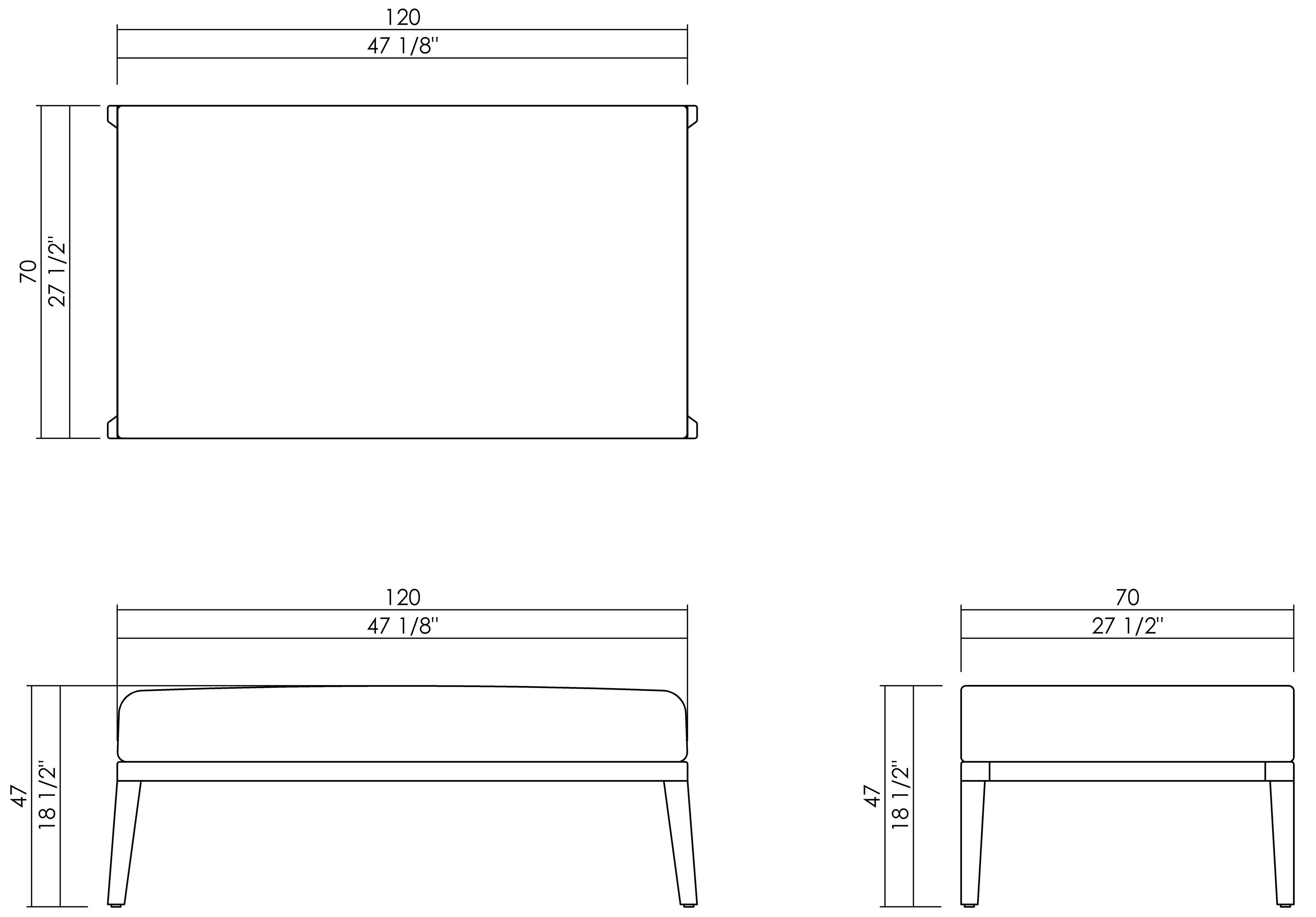 OTOMANA 120X70 CM MYKONOS