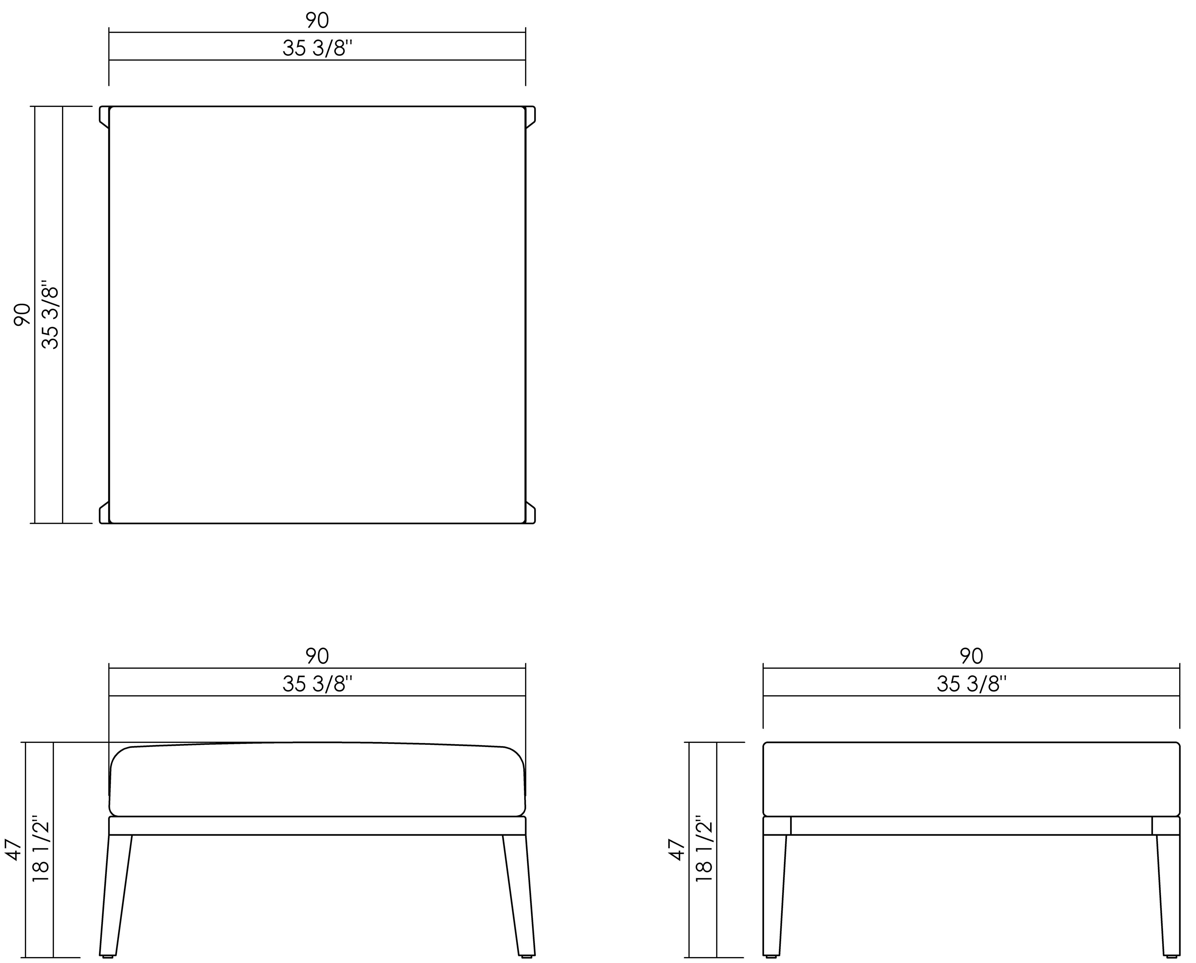 OTOMANA 90X90 CM MYKONOS