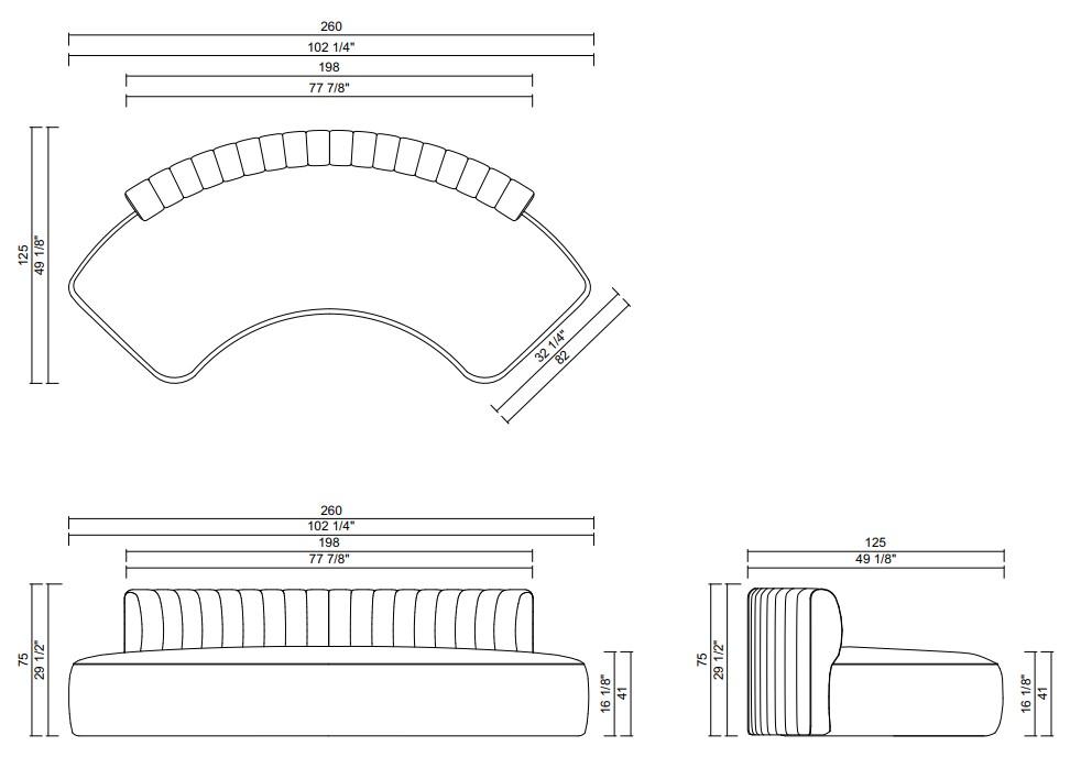 SOFA 260 CM CON DETALLE OMNI