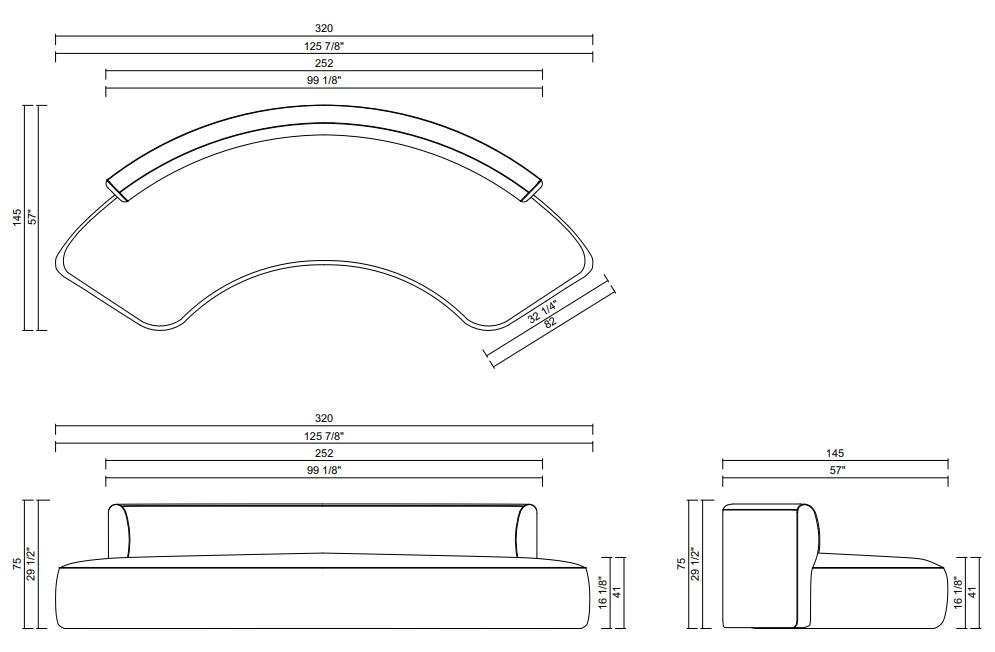 OMNI 125 7/8" SOFA