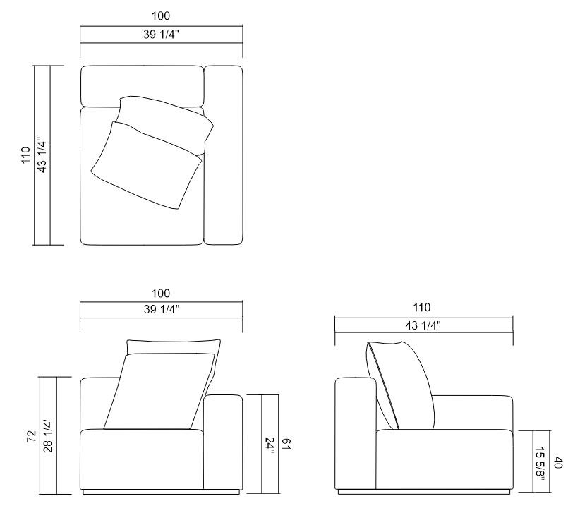 MODULO DER IZQ 100 CM CHANGE UP