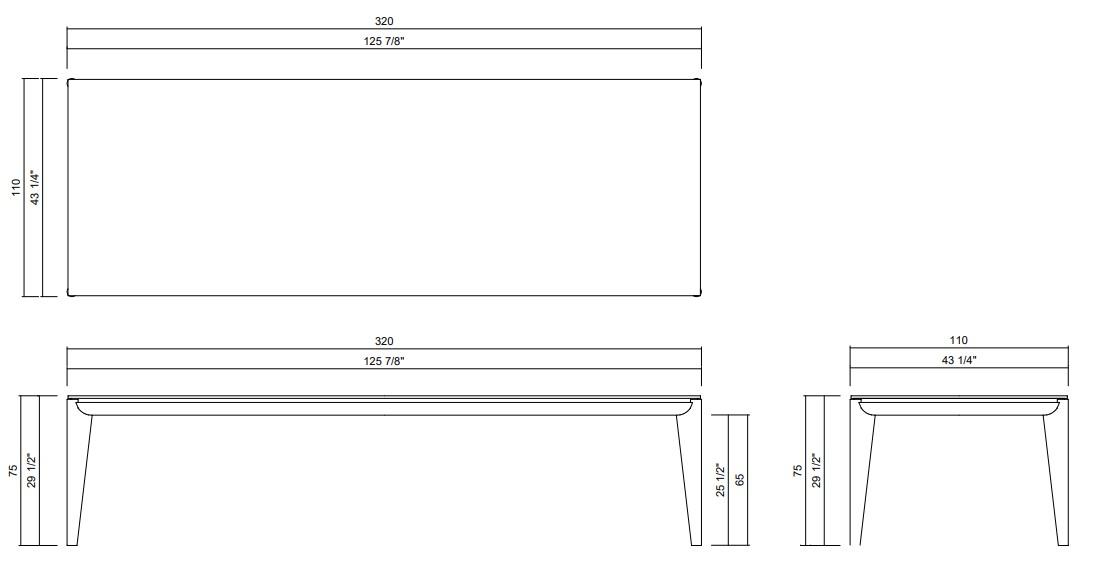 MESA JANTAR 320X110 CM MENAGGIO