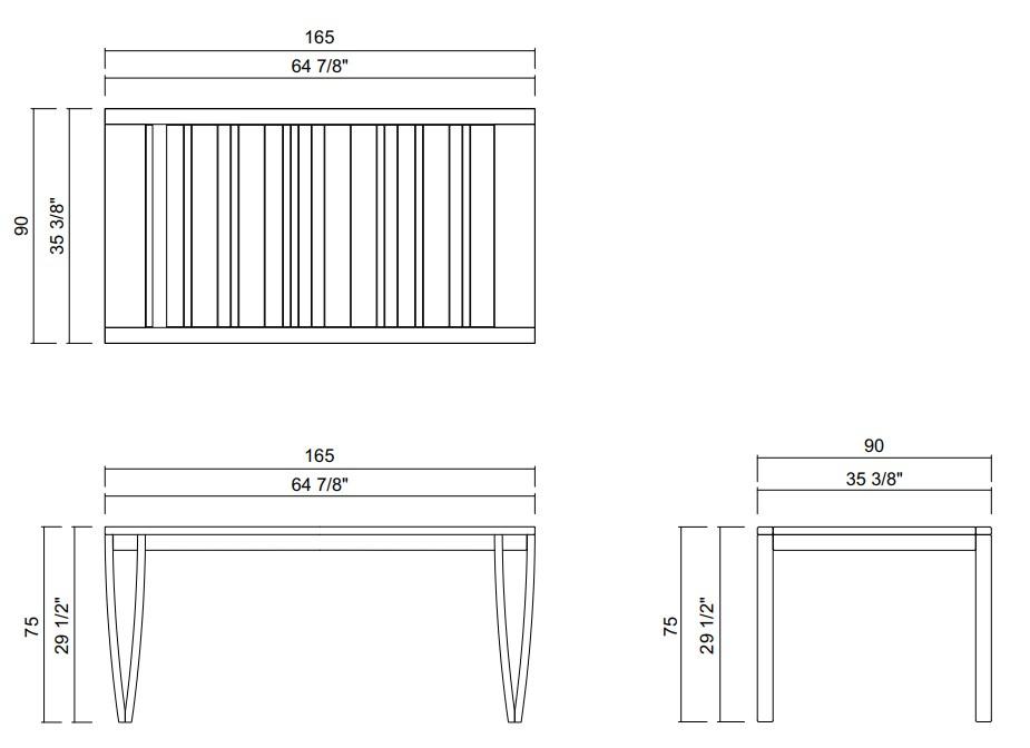 NORONHA DINING TABLE 64 7/8" x 35 3/8"