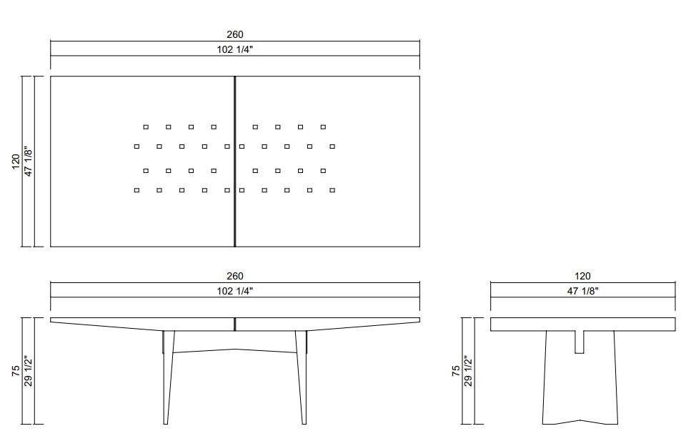MESA JANTAR 260 CM CANAVIAL