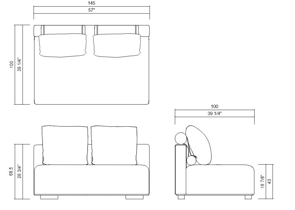 MODULO SIN BRAZOS 145 CM SINTRA
