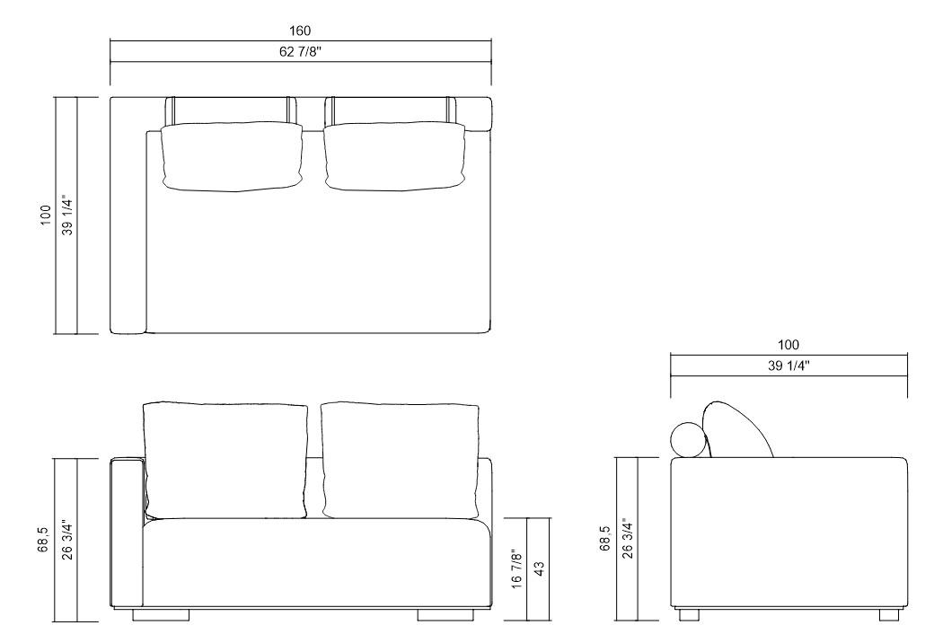 MODULO DIR IZQ 160 CM SINTRA