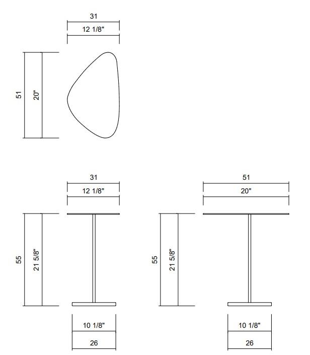 TUNDRA SIDE TABLE H21 5/8"