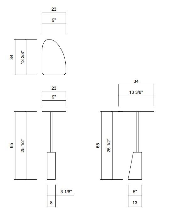 TUNDRA SIDE TABLE H25 1/2"