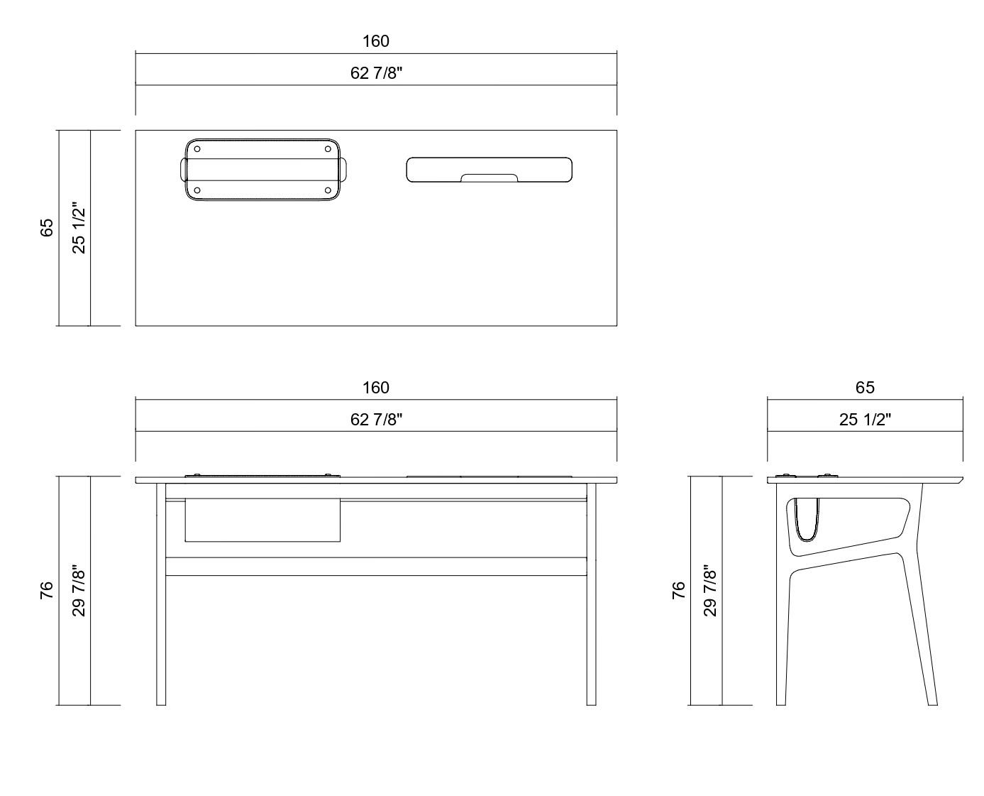 ESCRIVANINHA TAB - 160 CM