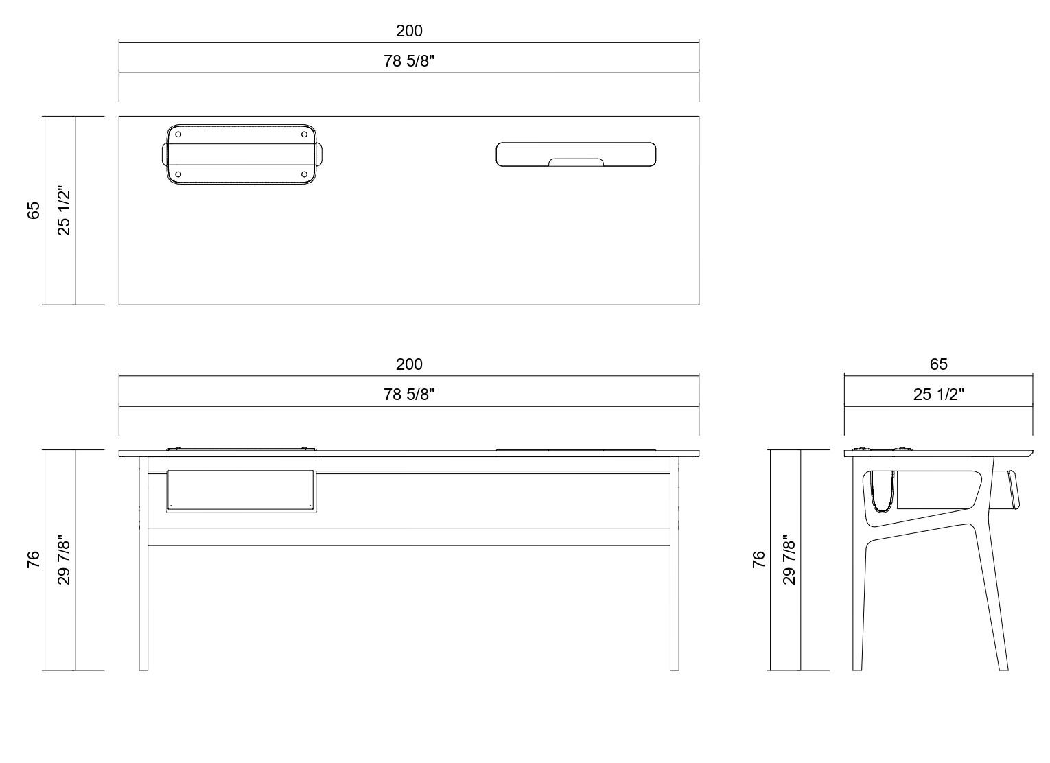 ESCRIVANINHA TAB - 200 CM